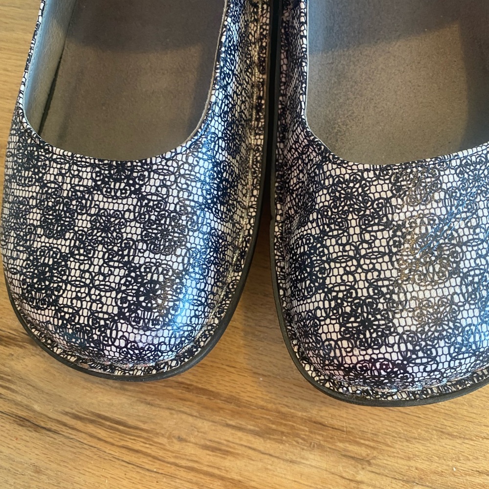 Alegria Mary Jane Shoes Black White Pattern Women’s 10 New - Picture 6 of 11